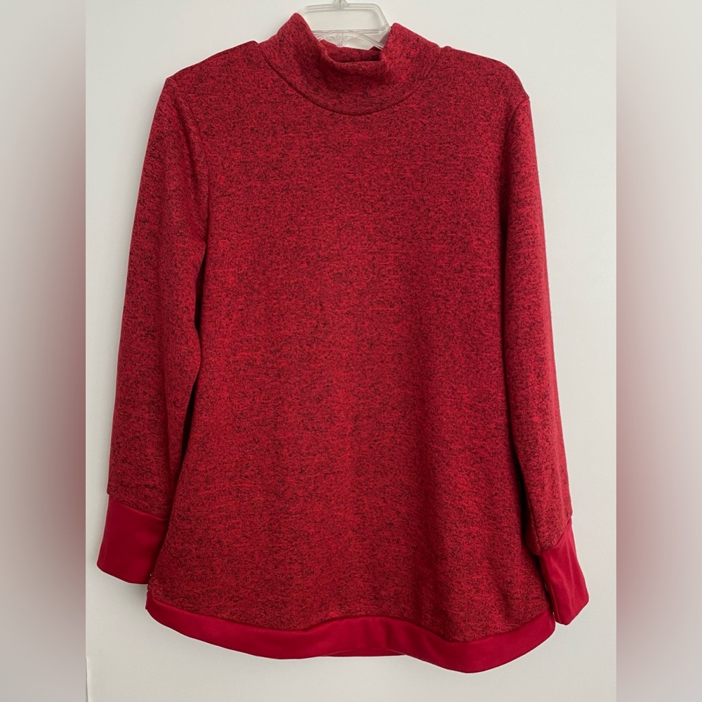 Serra Red Heathered Comfy Mock Turtleneck Sweater Pullover size Large
